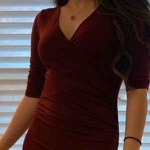 Le chateau mini dress in deep red